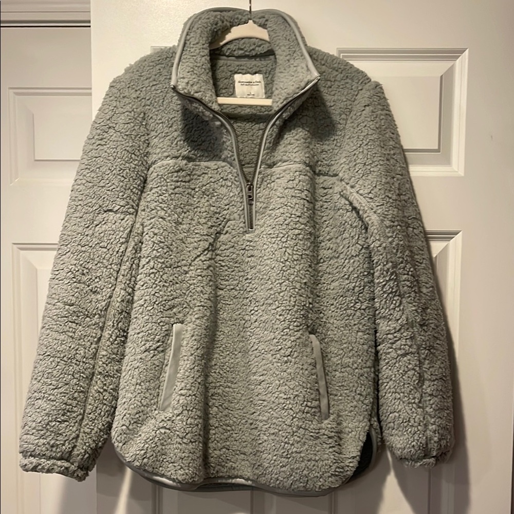 Cozy Gray Sherpa Pullover